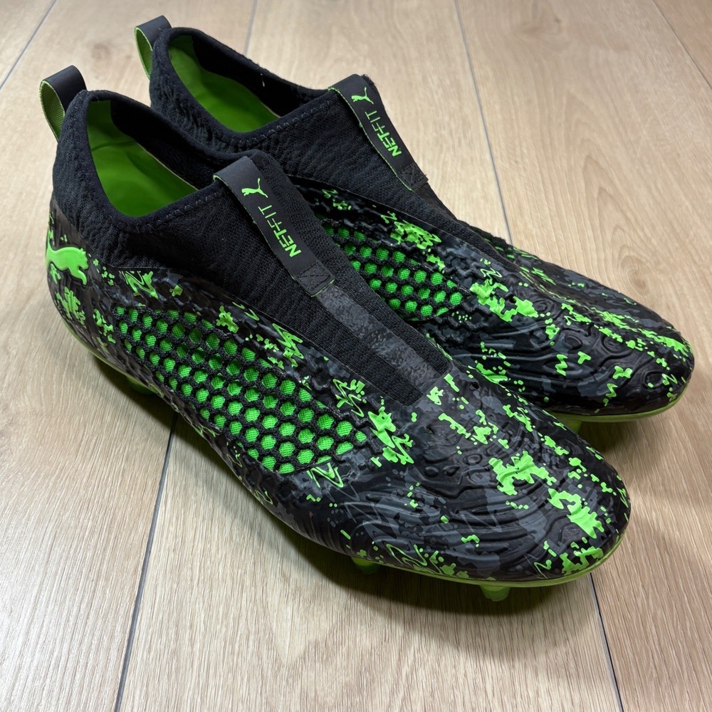 Puma Future 19.3 Netfit MG Soccer Cleats Mens Black Neon Green Camo Boots Sz. 13